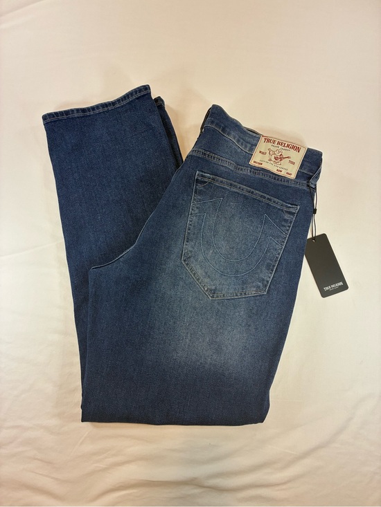 True Religion Other - True Religion Men's Dark Blue Denim Jeans with Blue Logo Patches
